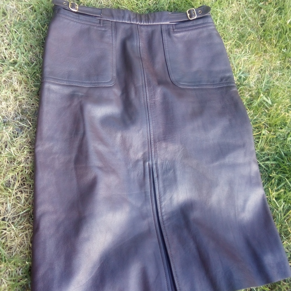 Silk Leather Skirt